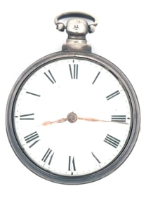 ENGLISH SILVER FUSEE PAIR CASE POCKET WATCH FOR A. DIKEMAN, NEW YORK