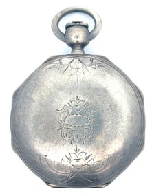 ELGIN M.D. OGDEN GRADE OCTAGONAL SILVER HUNTING CASE POCKET WATCH, CIRCA 1871