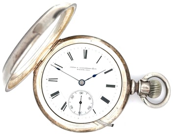 ELGIN PRIVATE LABEL 15 JEWEL SILVER POCKET WATCH, CIRCA 1873