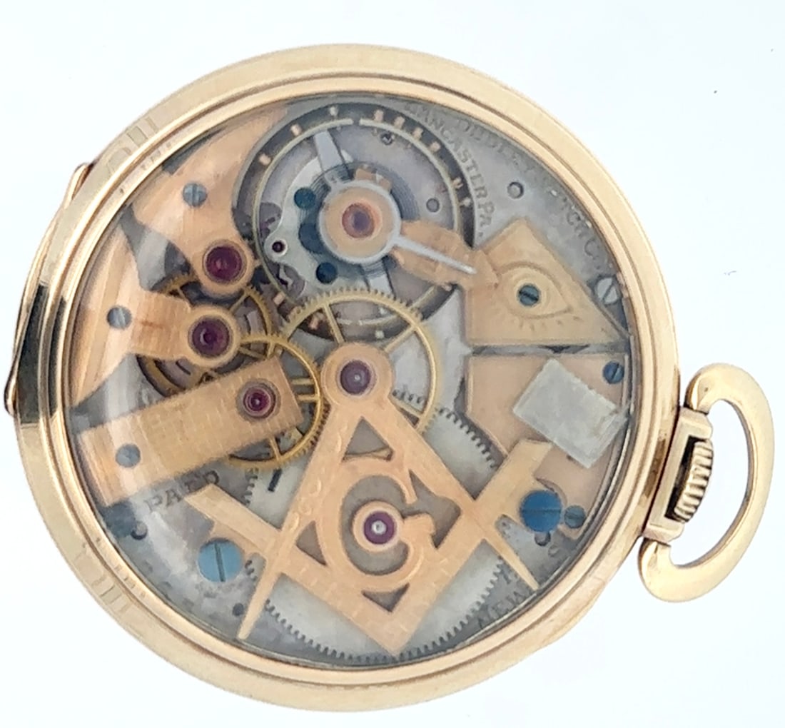 DUDLEY MODEL 2 MASONIC POCKET WATCH, 19 JEWEL, CIRCA 1925 (1 of 7)