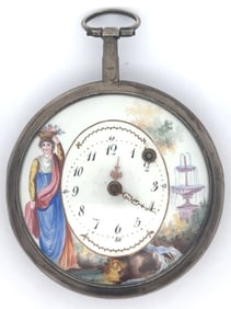 FRENCH FUSEE SILVER OPEN FACE POCKET WATCH WITH FANCY DIAL