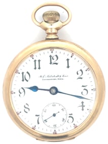 ILLINOIS 21 JEWEL BUNN SPECIAL 18 SIZE PRIVATE LABEL IN 14K GOLD CASE, CIRCA 1896