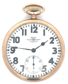 BALL GRADE 999N 23 JEWEL HAMILTON RAILROAD POCKET WATCH, CIRCA 1923