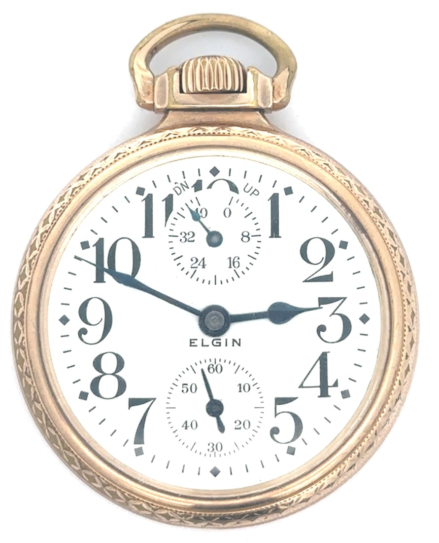 ELGIN B. W. RAYMOND WIND INDICATOR 21 JEWEL RAILROAD POCKET WATCH, CIRCA 1923 (1 of 5)