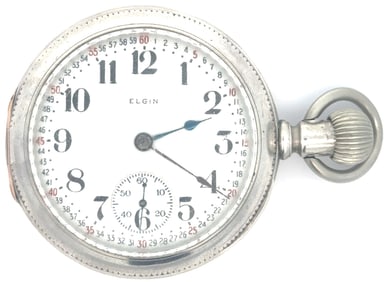 ELGIN 21 JEWEL RAILROAD GRADE HUNTING CASE POCKET WATCH, CIRCA 1896