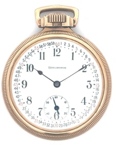 BURLINGTON WATCH CO 21 JEWEL RAILROAD POCKET WATCH, CIRCA 1919