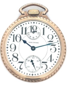 WALTHAM 23 JEWEL VANGUARD WIND INDICATOR RAILROAD POCKET WATCH, CIRCA 1926