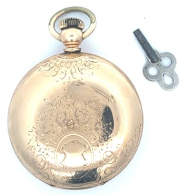 ELGIN KEY WIND HUNTING CASE POCKET WATCH, CIRCA 1882