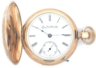 ELGIN 15 JEWEL HUNTING CASE POCKET WATCH, CIRCA 1890