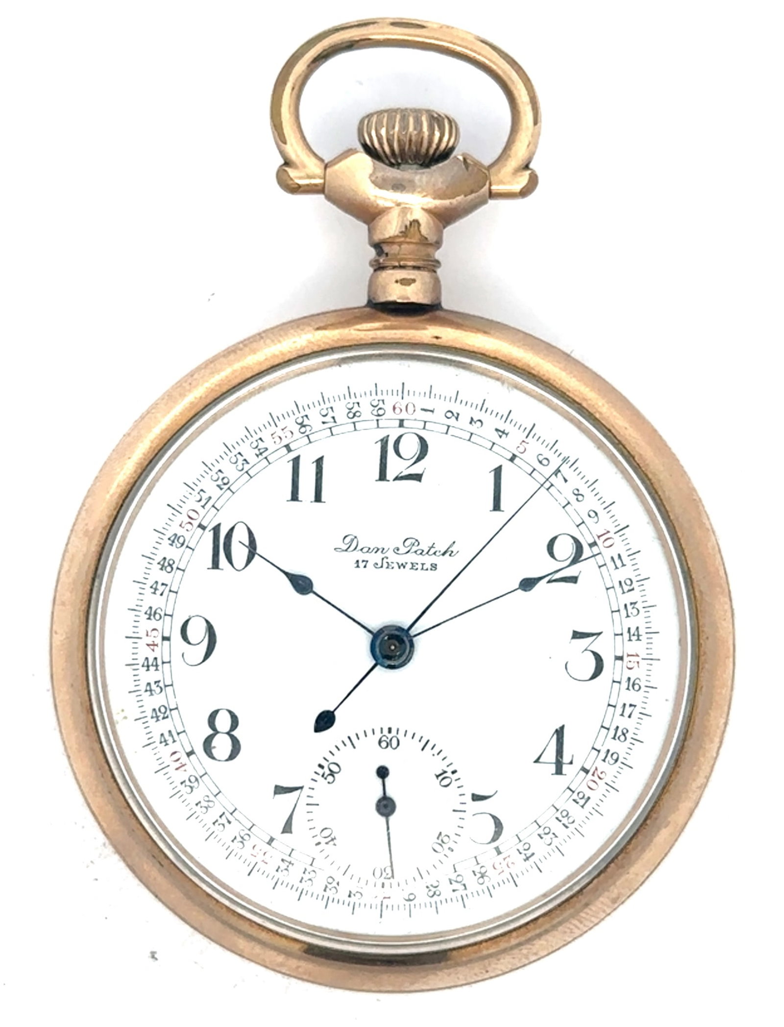 DAN PATCH 17 JEWEL NEW YORK STANDARD CHRONOGRAPH POCKET WATCH, CIRCA 1910 (1 of 5)