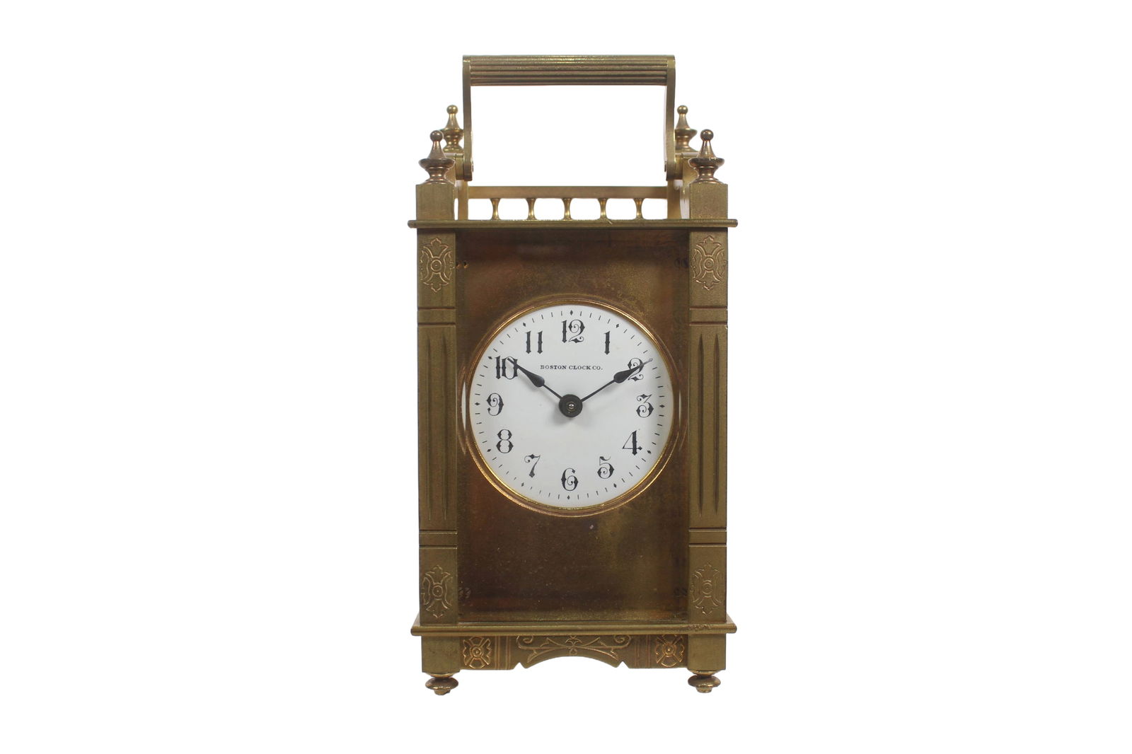 BOSTON CLOCK COMPANY QUEEN ANNE CARRIAGE CLOCK, CIRCA 1890 (1 of 10)