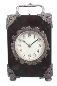 FRENCH REPEATER CARRIAGE CLOCK WITH SILVER MOUNTS, CIRCA 1890