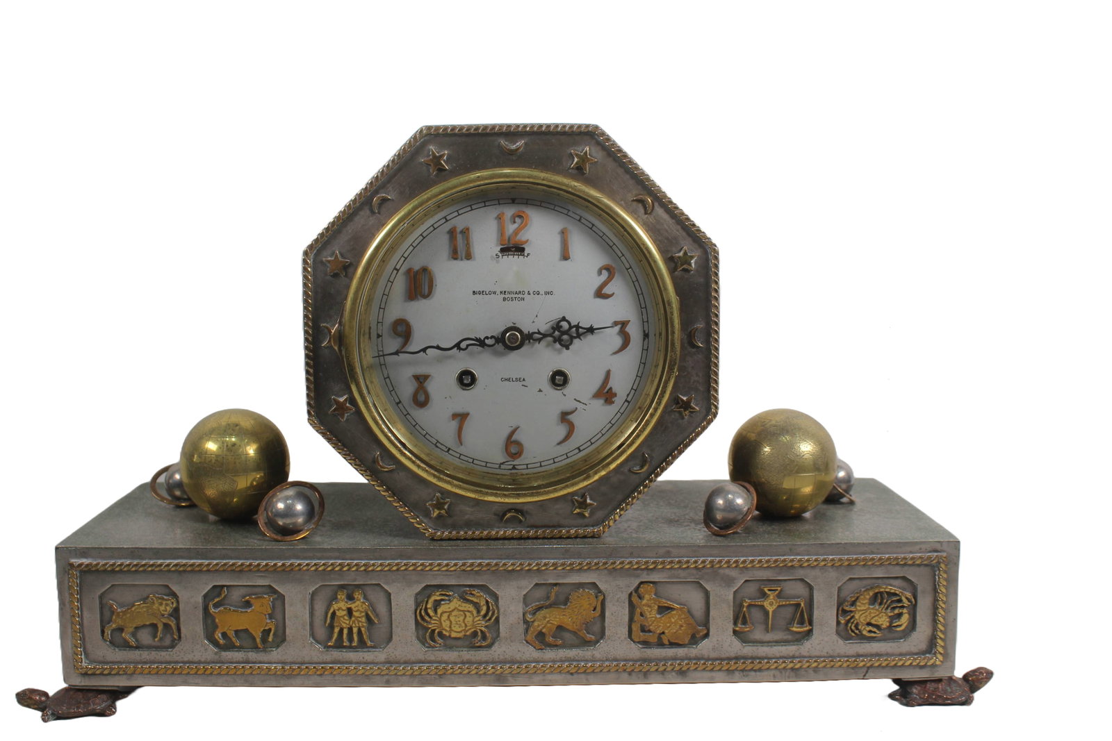 RARE CHELSEA ZODIAC TAMBOUR MANTLE CLOCK (1 of 7)