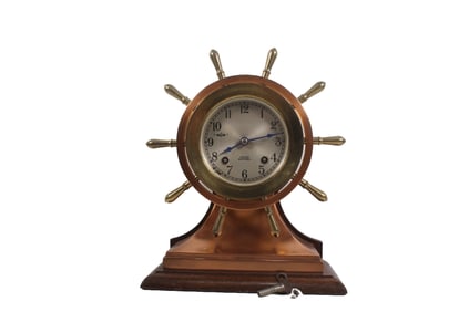 CHELSEA MARINER MODEL SHIPS BELL CLOCK, 1ST HALF 20TH CENTURY