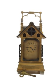 UNUSUAL FRENCH BRONZE FIGURAL CARRIAGE CLOCK BY BRUNELOT, CIRCA 1880