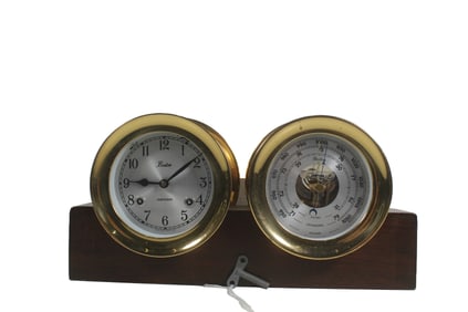 CHELSEA CLOCK CO. BOSTON SHIPSTRIKE CLOCK AND BAROMETER, CIRCA 1992