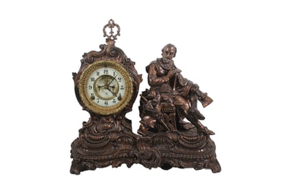 ANSONIA WILLIAM SHAKESPEARE FIGURAL MANTLE CLOCK, CIRCA 1890