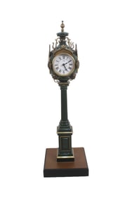 MINIATURE 4-DIAL STREET CLOCK TABLE CLOCK, CIRCA 2000