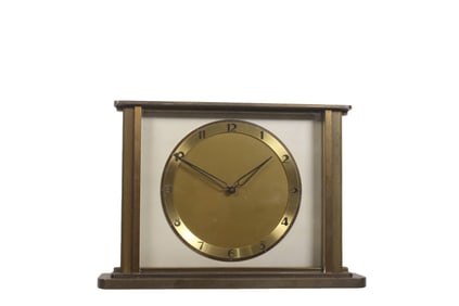 ART DECO BRONZE TABLE CLOCK, CIRCA 1940