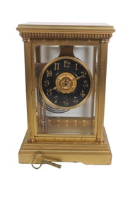 BOSTON CLOCK CO. DELPHUS TANDUM WIND CRYSTAL REGULATOR, CIRCA 1895