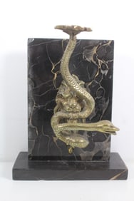 BRONZE AND MARBLE WATCH STAND, CIRCA 1895