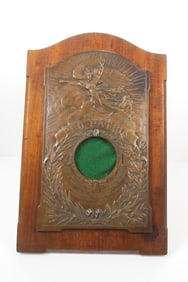 WORLD WAR I WOOD AND BRONZE WATCH STAND, CIRCA 1916