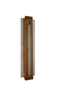 ULYSSE NARDIN STICK BAROMETER AND CELSIUS THERMOMETER IN BOX: Large Barometer and Celsius thermometer in purpose built glass front wood case with metal tag signed Ulysse Nardin Le Locle (Suisse). The wood case has a hinged door with two hook clasps and two slidi