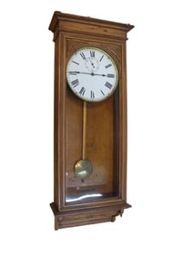 EARLY ELECTRIC LONG DROP WALL REGULATOR CLOCK, CIRCA 1915