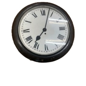 ENGLISH VICTORIAN FUSEE GALLERY STYLE WALL CLOCK, CIRCA 1890