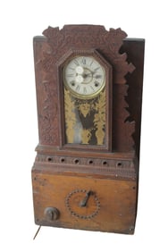 UNUSUAL MODIFIED GILBERT KITCHEN CLOCK, CIRCA 1900
