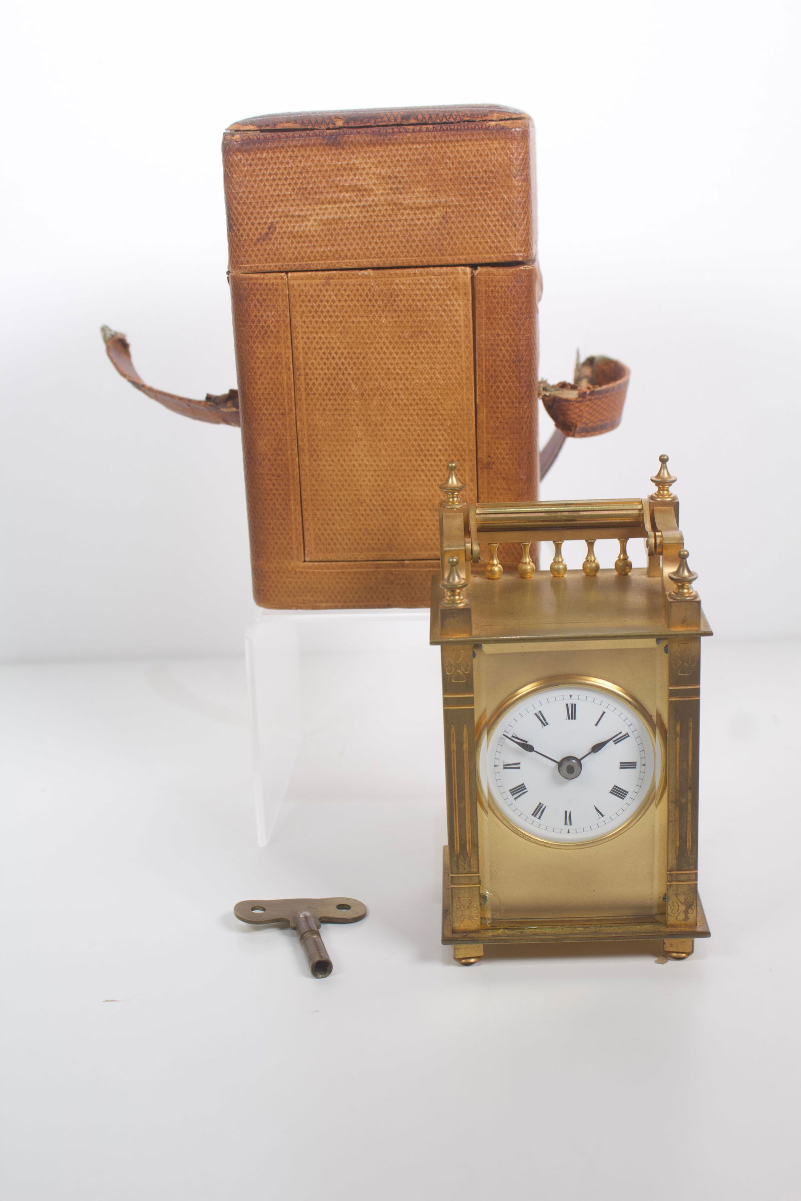 BOSTON CLOCK COMPANY QUEEN ANNE CARRIAGE CLOCK, CIRCA 1890 (1 of 2)