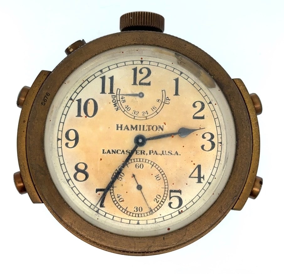 HAMILTON MODEL 22 WORLD WAR II U.S. NAVY CHRONOMETER, CIRCA 1942 (1 of 3)