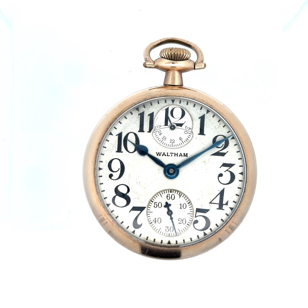 WALTHAM 23 JEWEL VANGUARD WIND INDICATOR RAILROAD POCKET WATCH, CIRCA 1913 (1 of 4)