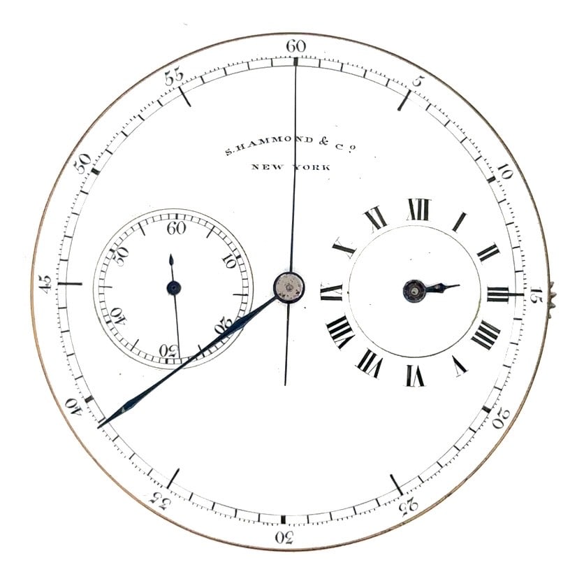 NICOLE, NIELSEN AND CO. FOR SAMUEL HAMMOND REGULATOR CHRONOGRAPH MOVEMENT (1 of 2)