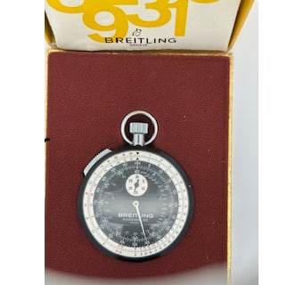 BREITLING CHRONOSLIDE NEW OLD STOCK STOP WATCH WITH CIRCULAR SLIDE RULE , CIRCA 1969 (1 of 5)