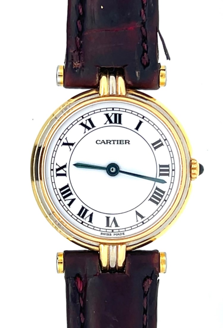CARTIER VENDOME 18K QUARTZ WRISTWATCH WITH ORIGINAL 18K GOLD DEPLOYMENT BUCKLE (1 of 7)