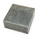 A SPINACH-GREEN JADE SQUARE BOX AND COVER, QING