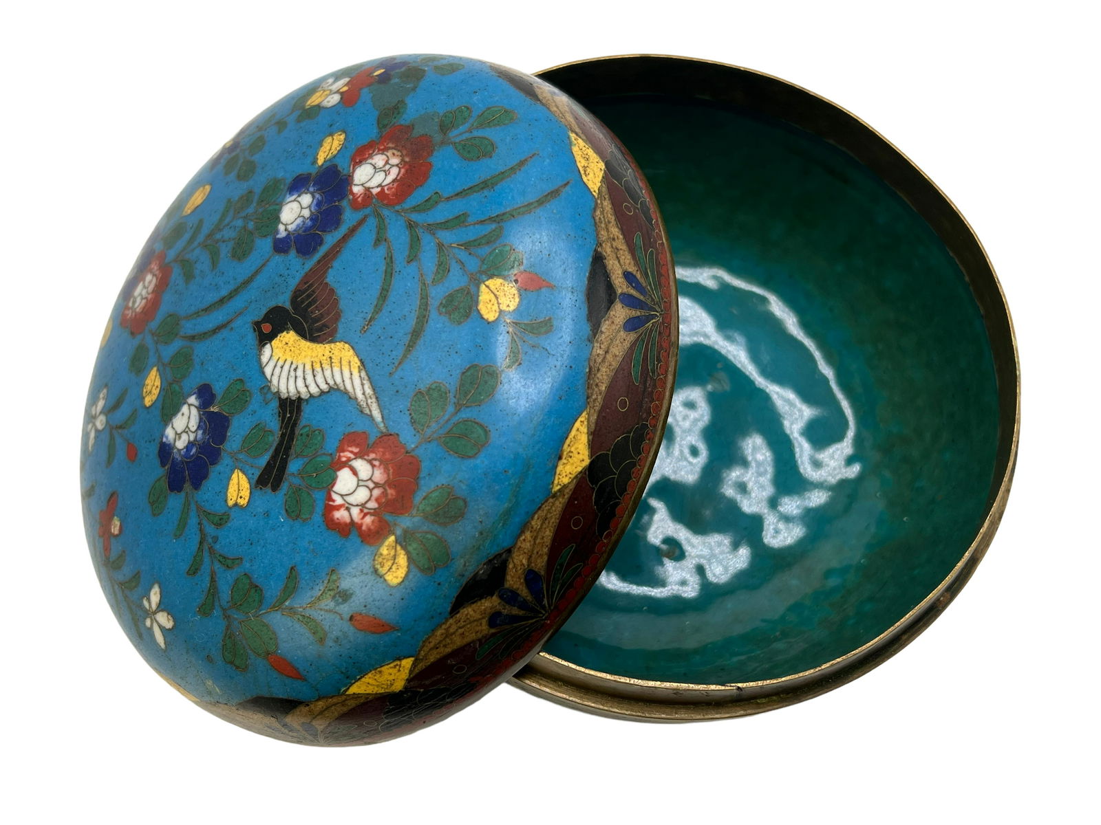 Chinese Cloisonne Enamel Round Box (1 of 5)