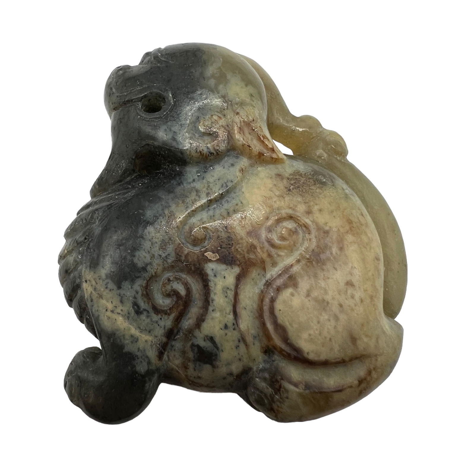 Chinese Celadon And Russet Jade Mythical Beast (1 of 6)