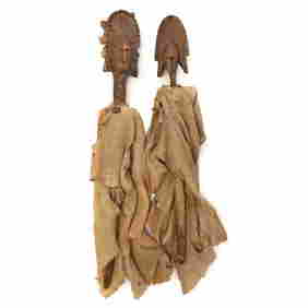 Pair Of Senufo Tribe Staff CÃ´te D'Ivoire, Africa (1 of 6)
