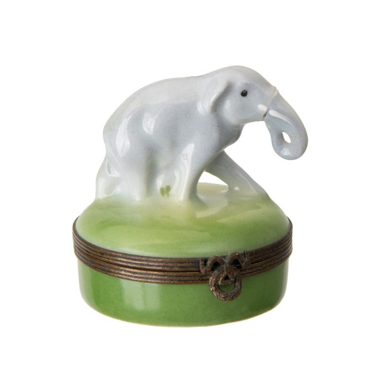 Limoges France Peint Main Elephant Trinket Box (1 of 6)