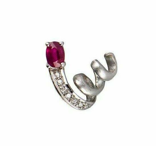 Natural 0.35 carats ruby and diamond 18K pendant (1 of 2)