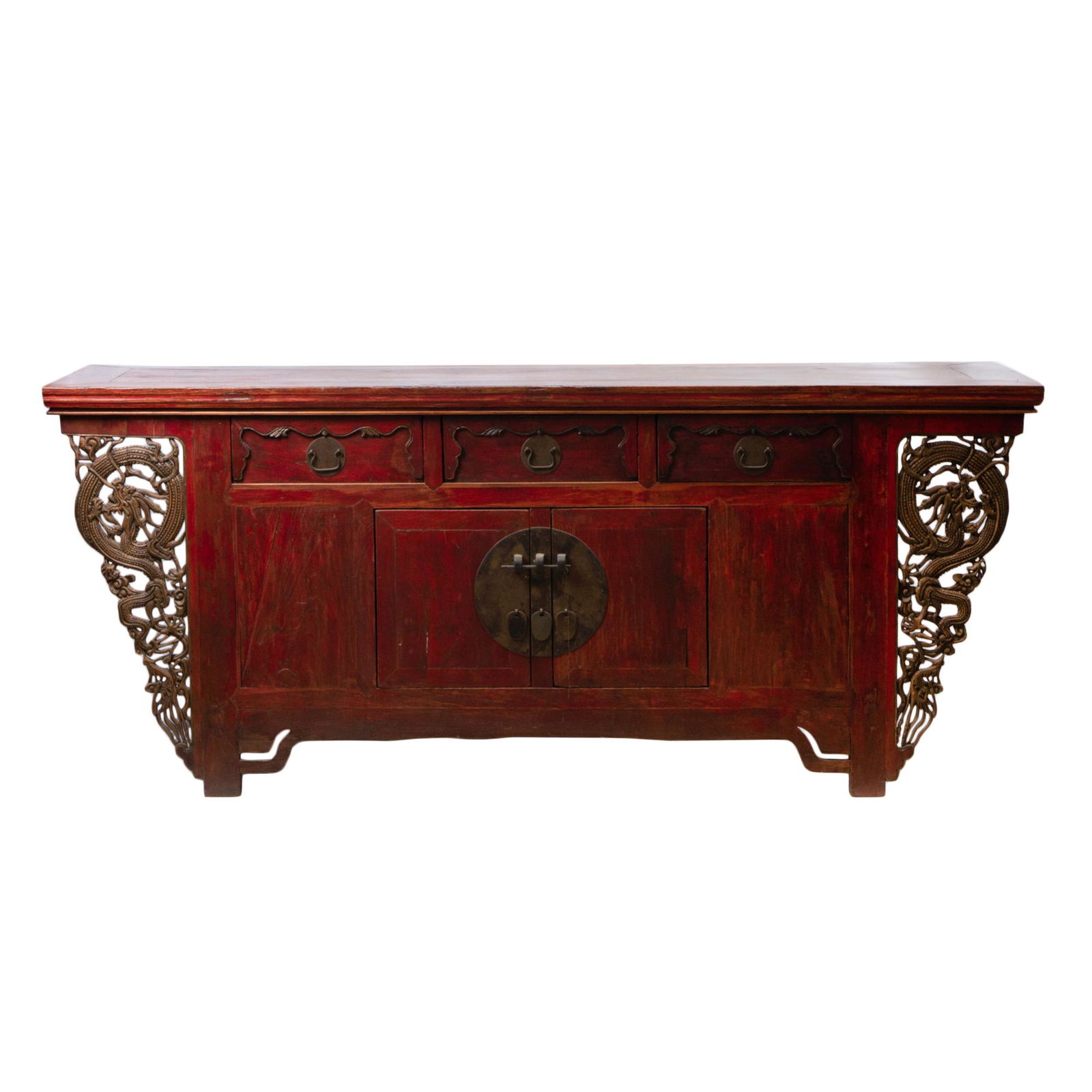 Large Red Lacquer Wood Altar Table / Cabinet (1 of 7)