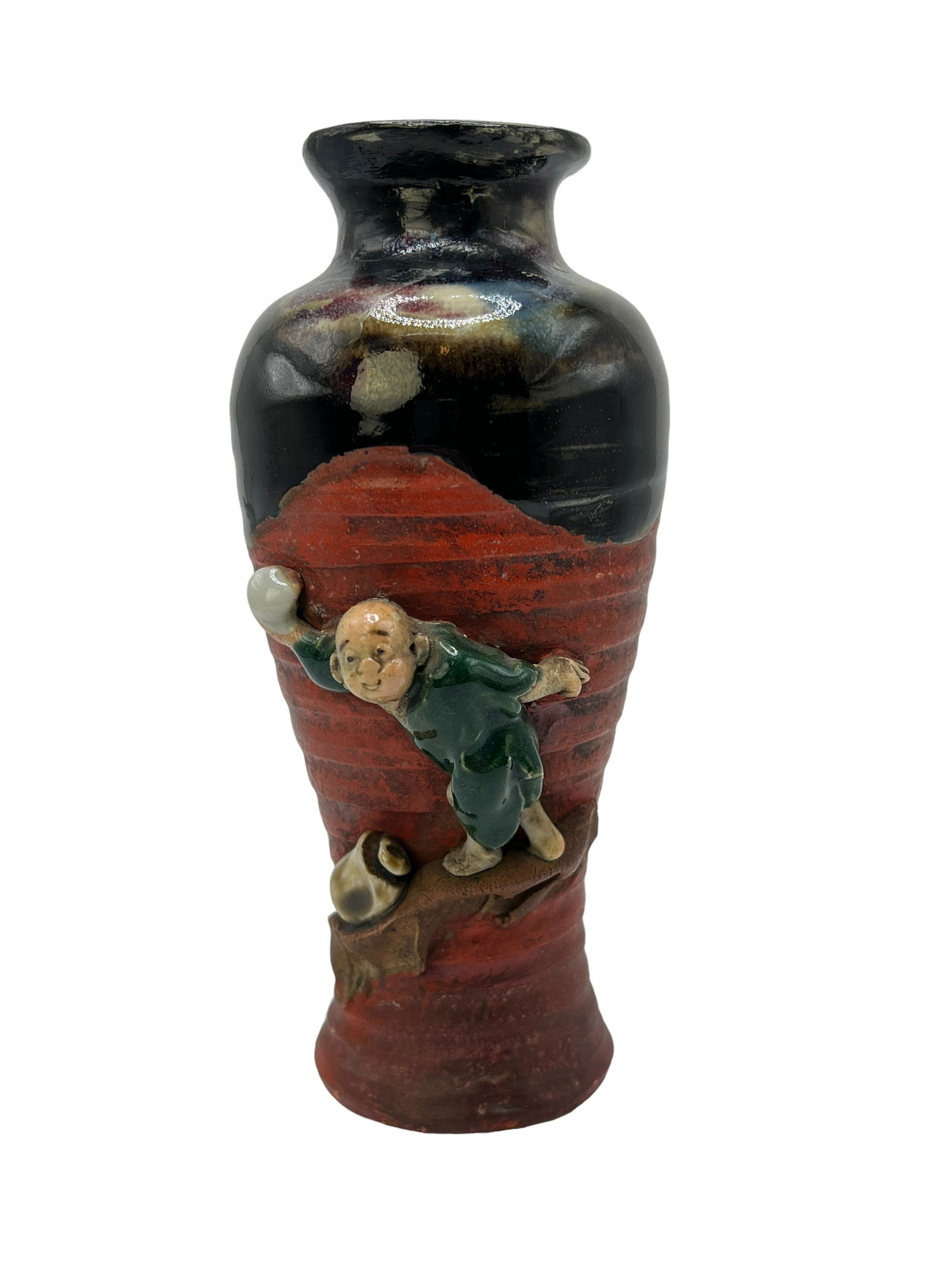 Japanese Sumida Gawa Pottery Vase, Inoue Ryosai (1 of 8)