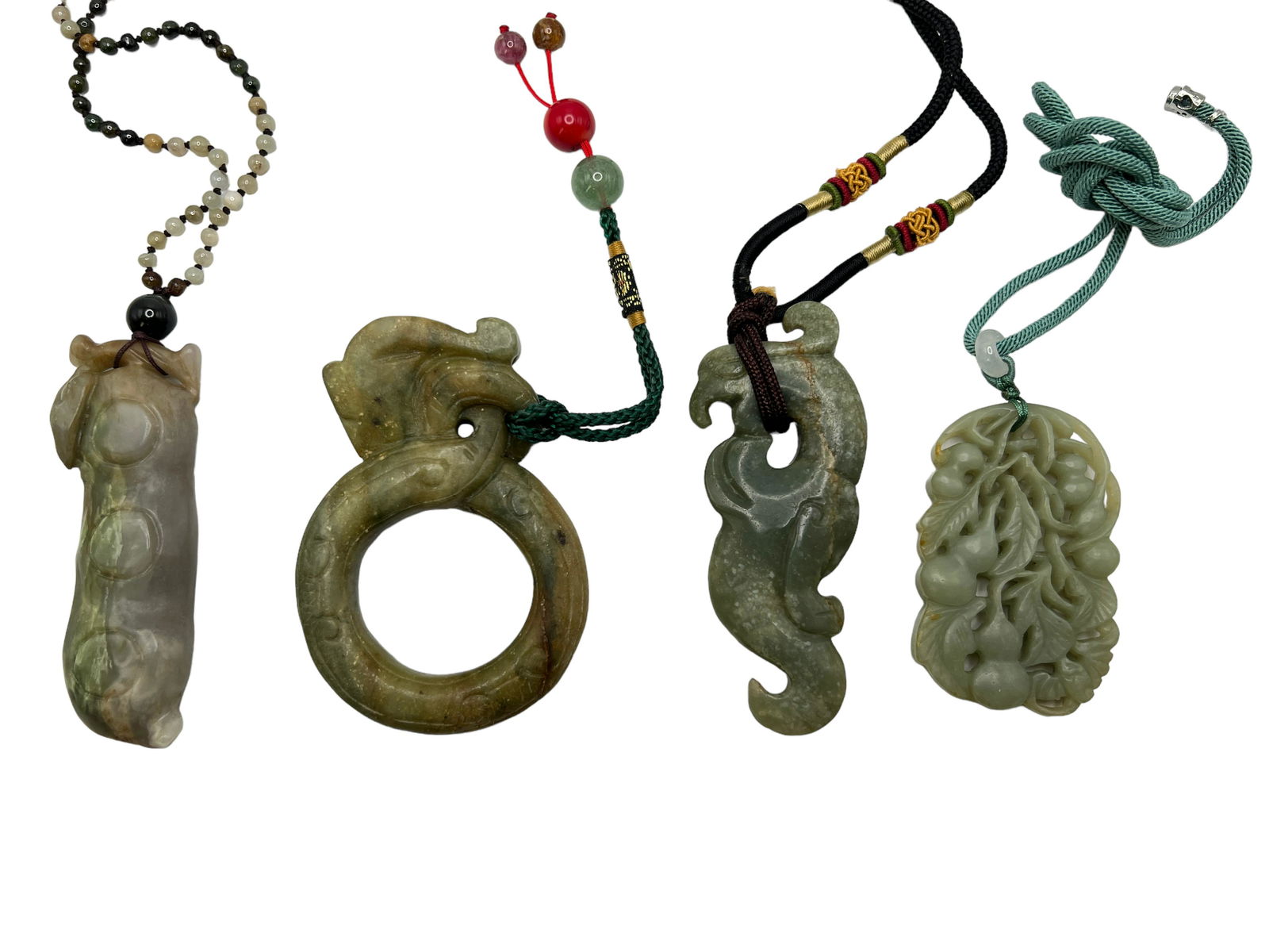 GROUP OF 4 CHINESE CELADON JADE /STONE CARVING (1 of 8)