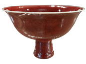 A Chinese Copper- Red Glazed High Feet Bowl
