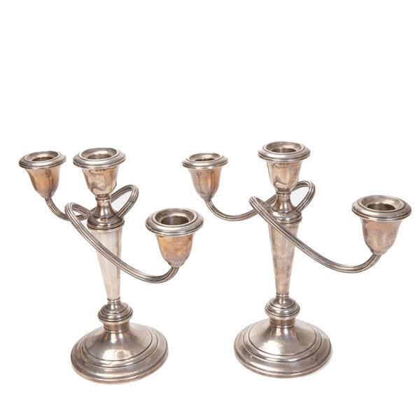 STERLING GEMENT FILLED SILVER CANDELABRAS (1 of 4)