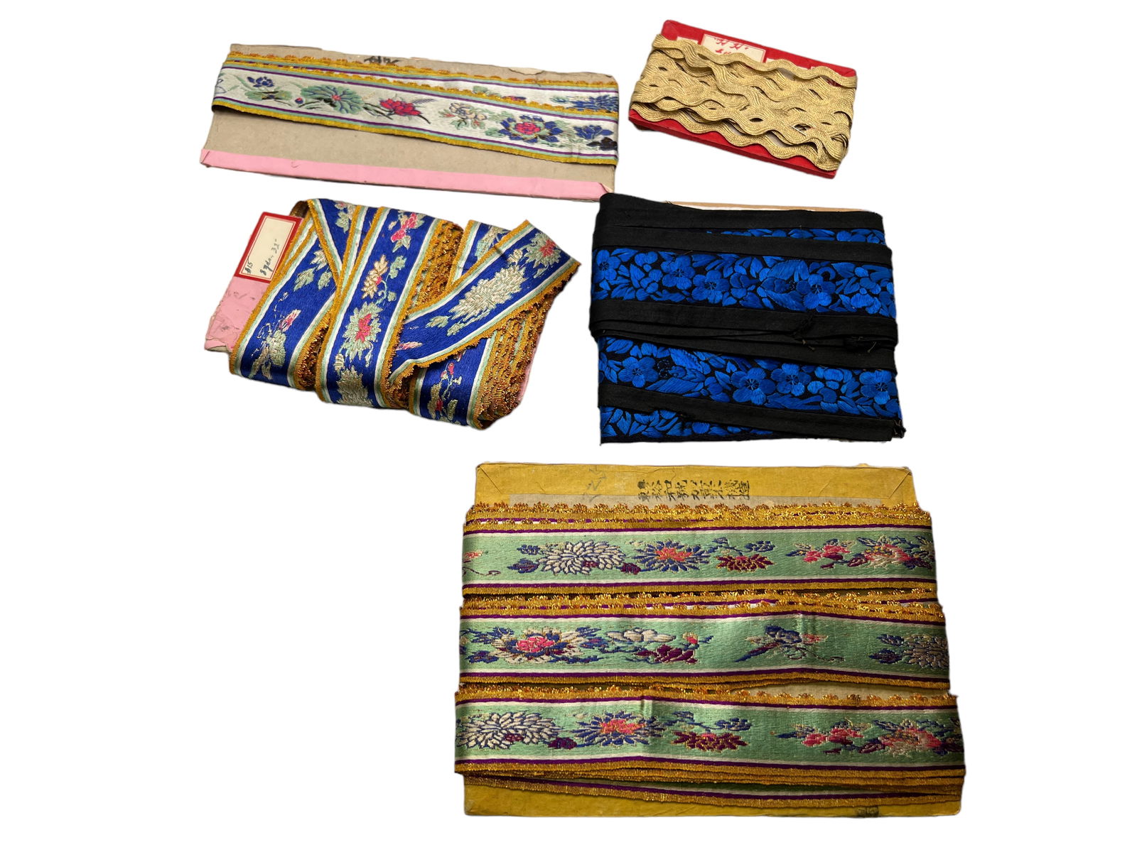 Antique Chinese Silk Ribbon Embroidery Trim (1 of 12)