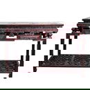 Chinese Hardwood Hongmu Table With Marble Top