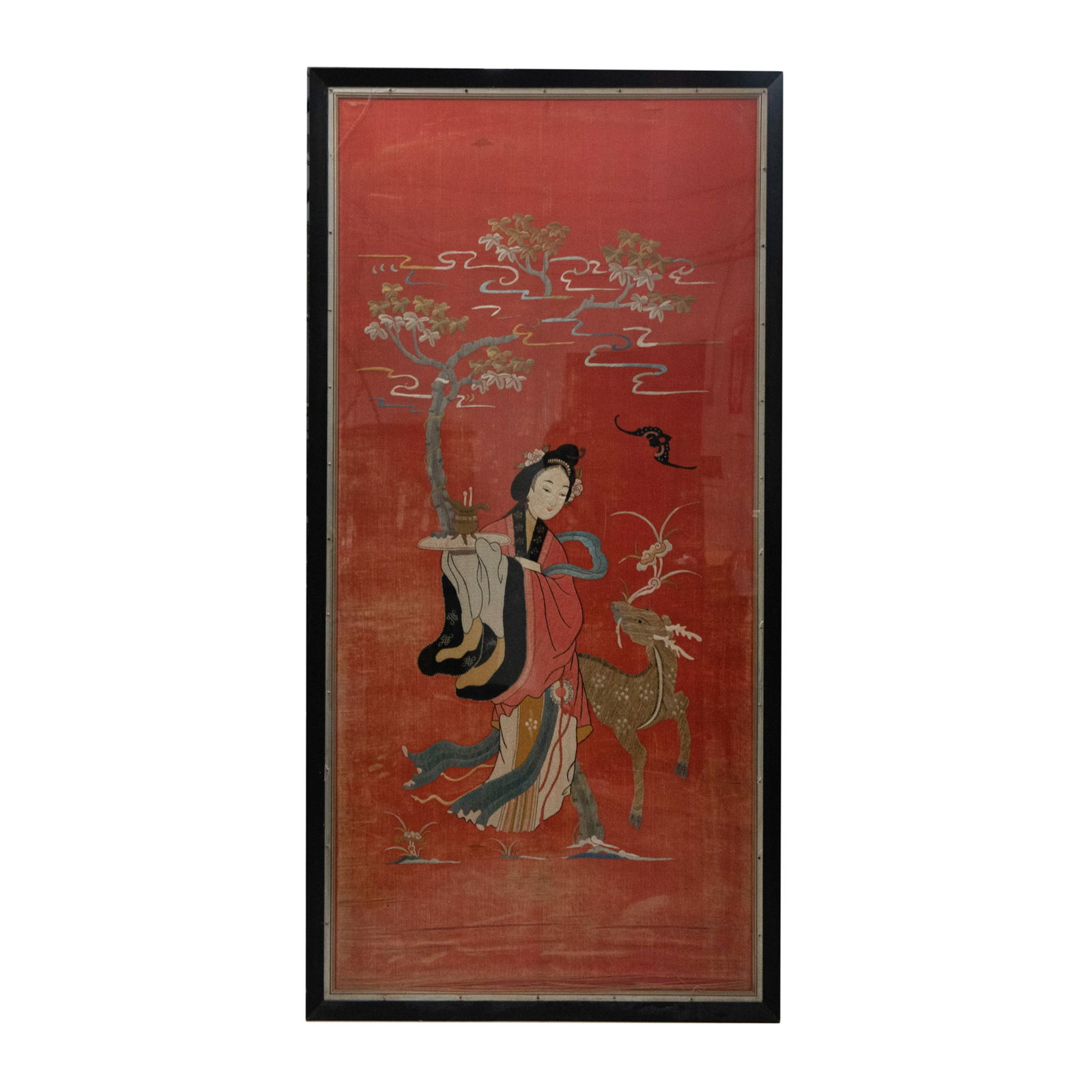 CHINESE FRAMED EMBROIDERY OF LONGEVITY IMMORTAL (1 of 5)